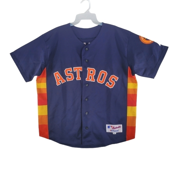 Houston Astros Jersey Springer #4 Men 44 L Majestic Button Up S/S Sewn On Logo - Picture 1 of 10